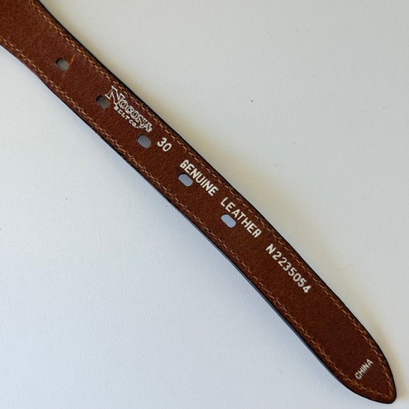 Vintage Nocona Western Belt Womens 30 Brown Tooled Leather Silver Concho Studded main image 7